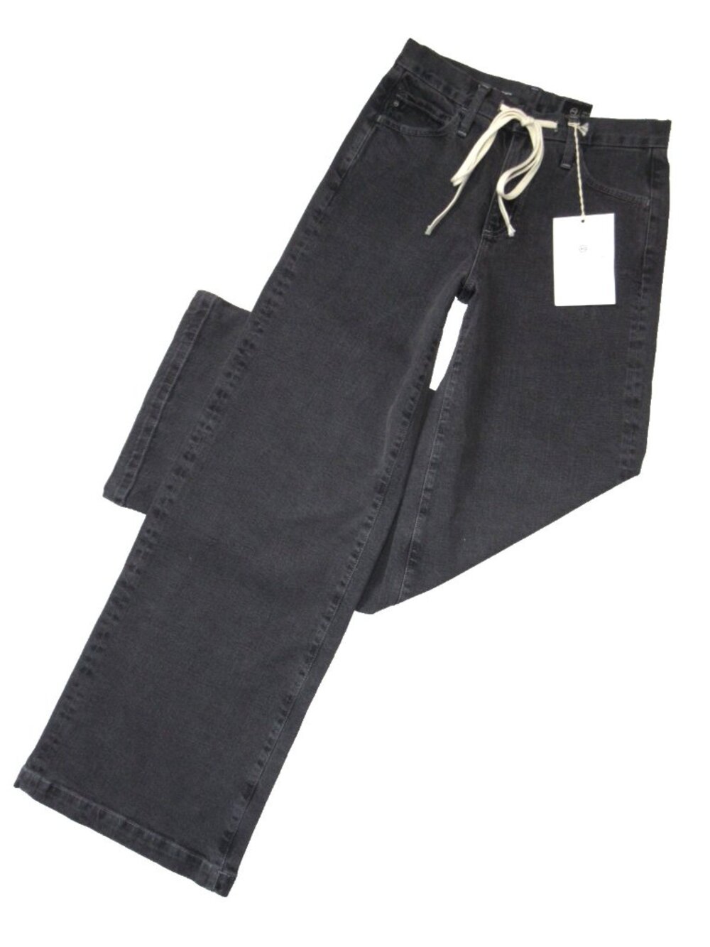 NWT Adriano AG Stella Cinched in Underwater Cove Low Stung Palazzo Jeans 26 - Picture 5 of 11